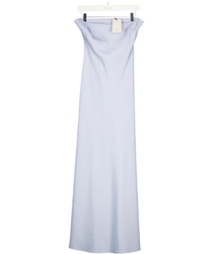 NOBODY'S CHILD Soft Blue Satin Bandeau Arden Maxi Dress UK 10