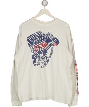 Harley Davidson White Long Sleeve Tshirt UK M