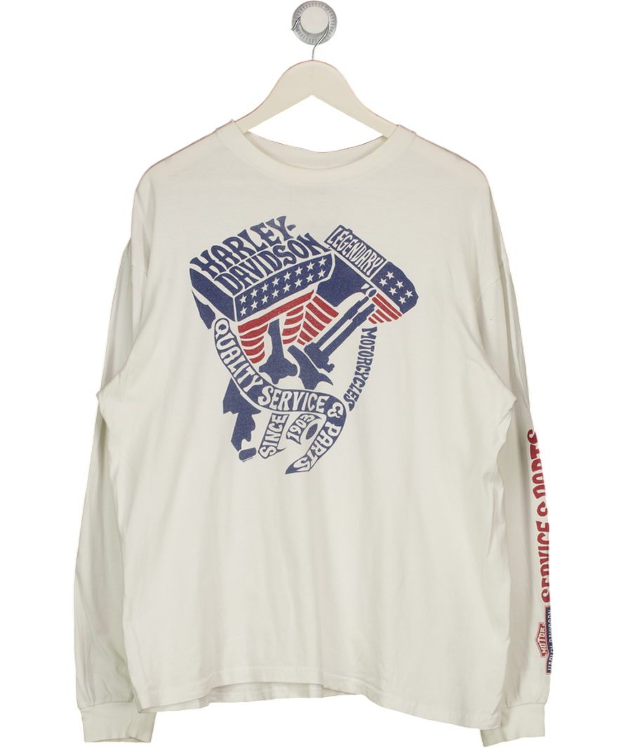 Harley Davidson White Long Sleeve Tshirt UK M