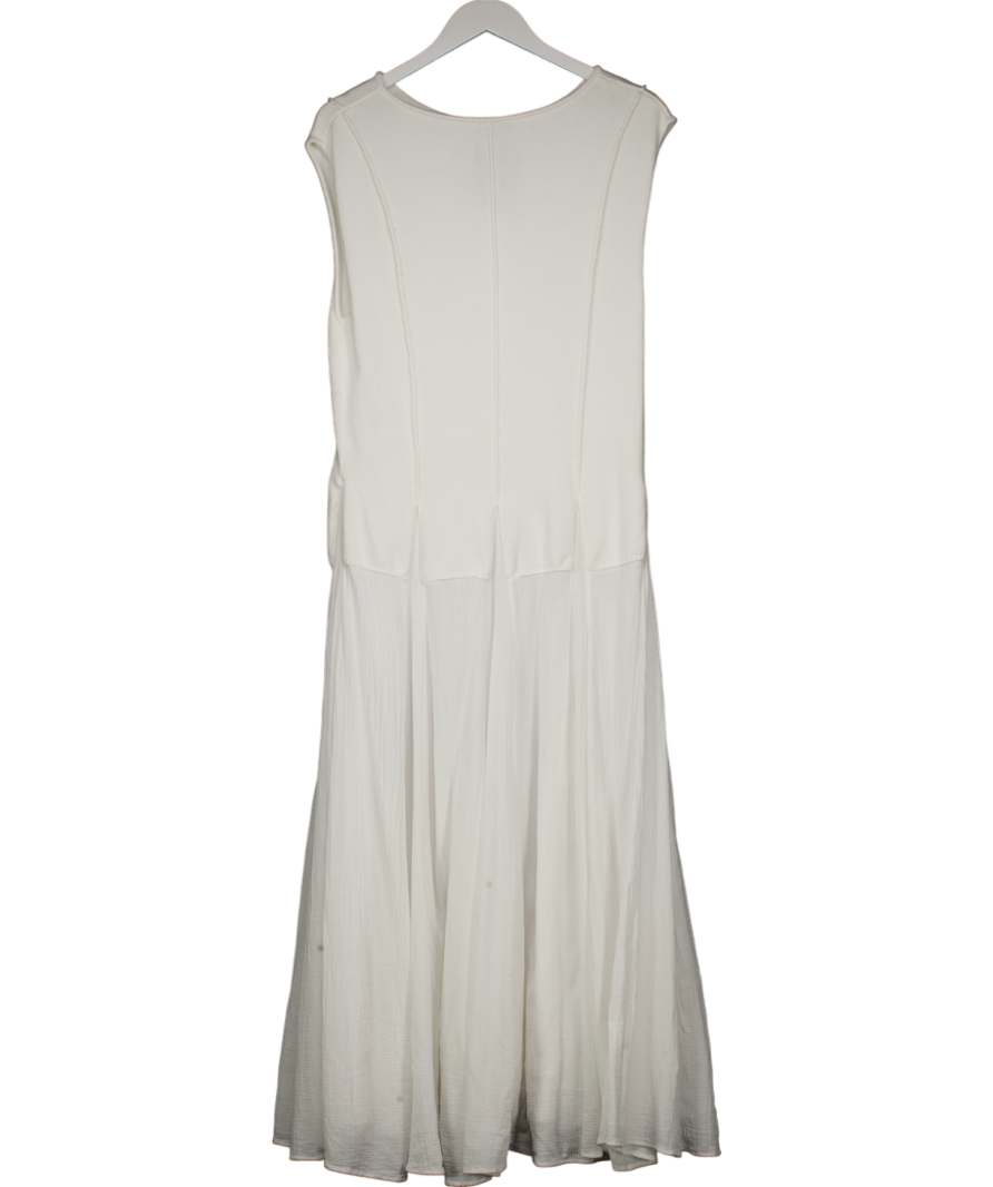 Mint Velvet Ivory White Cotton Drop Waist Maxi Dress UK L