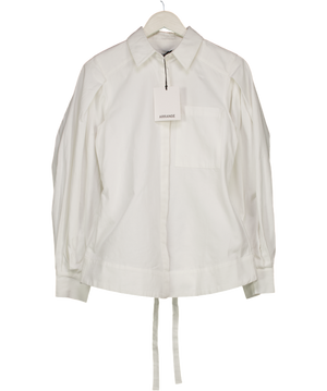 ARRANGE Curve Heavy Cotton Sculpted Shirt In White UK 4