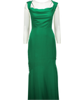 THE FOLD Deep Emerald Green Amorosi Silk Gown Dress UK 6