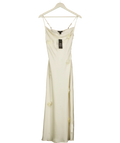 NEW LOOK Cream Corsage Applique Satin Midi Dress UK 6