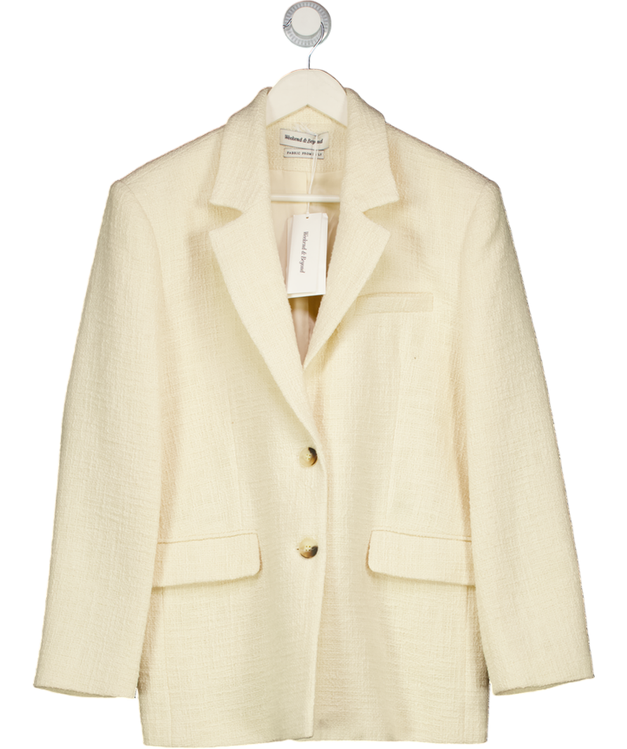 WEEKEND & BEYOND Cream Boucle Blazer UK S