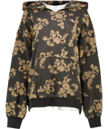 FREE PEOPLE We The Free Black Wash 'it's A Vibe' Printed Hoodie UK M