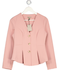 RIVER ISLAND Pink Long Sleeve Pleated Jacket UK S