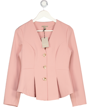 RIVER ISLAND Pink Long Sleeve Pleated Jacket UK S