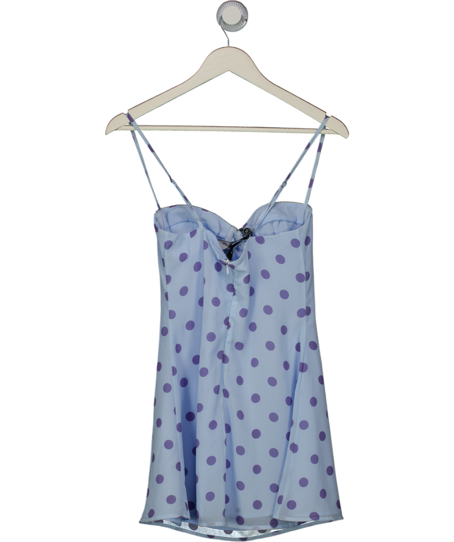 White Fox Blue In The Back Of My Mind Mini Dress Polka Dot UK S