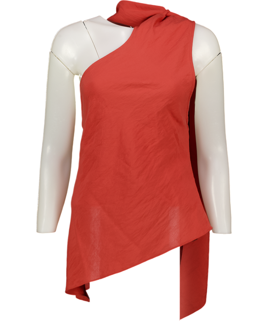 Topshop Red Halter Scarf Detail Top UK 6