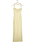 HOUSE OF CB Cream Mia Halter-neck Stretch-woven Maxi Dress - Ecru UK XS
