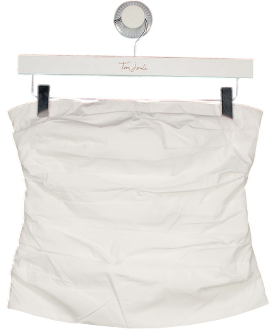 TOPSHOP Gathered Bandeau Top In White UK 8