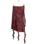 Mars the Label Burgundy Red Mesh The Eimear Skirt UK 8