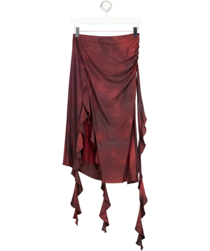 Mars the Label Burgundy Red Mesh The Eimear Skirt UK 8