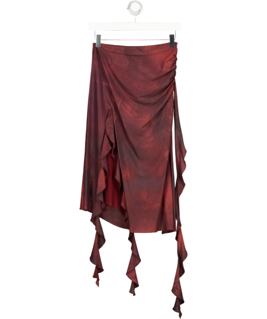 Mars the Label Burgundy Red Mesh The Eimear Skirt UK 8