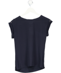REISS Blue Relaxed Silk T-shirt UK XS