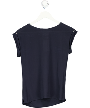 REISS Blue Relaxed Silk T-shirt UK XS