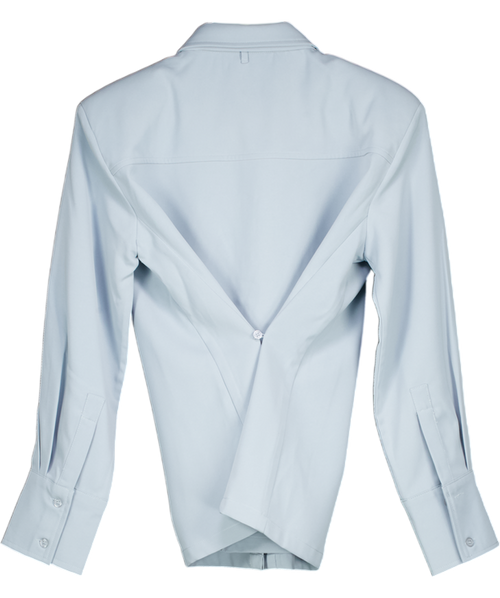 4th & Reckless Corey Blue Cinched Waist Tie Detail Shirt UK 6