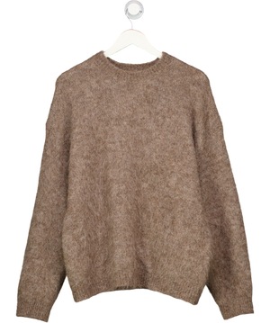 NA-KD Brown Knitted Oversized Alpaca Blend Jumper UK S