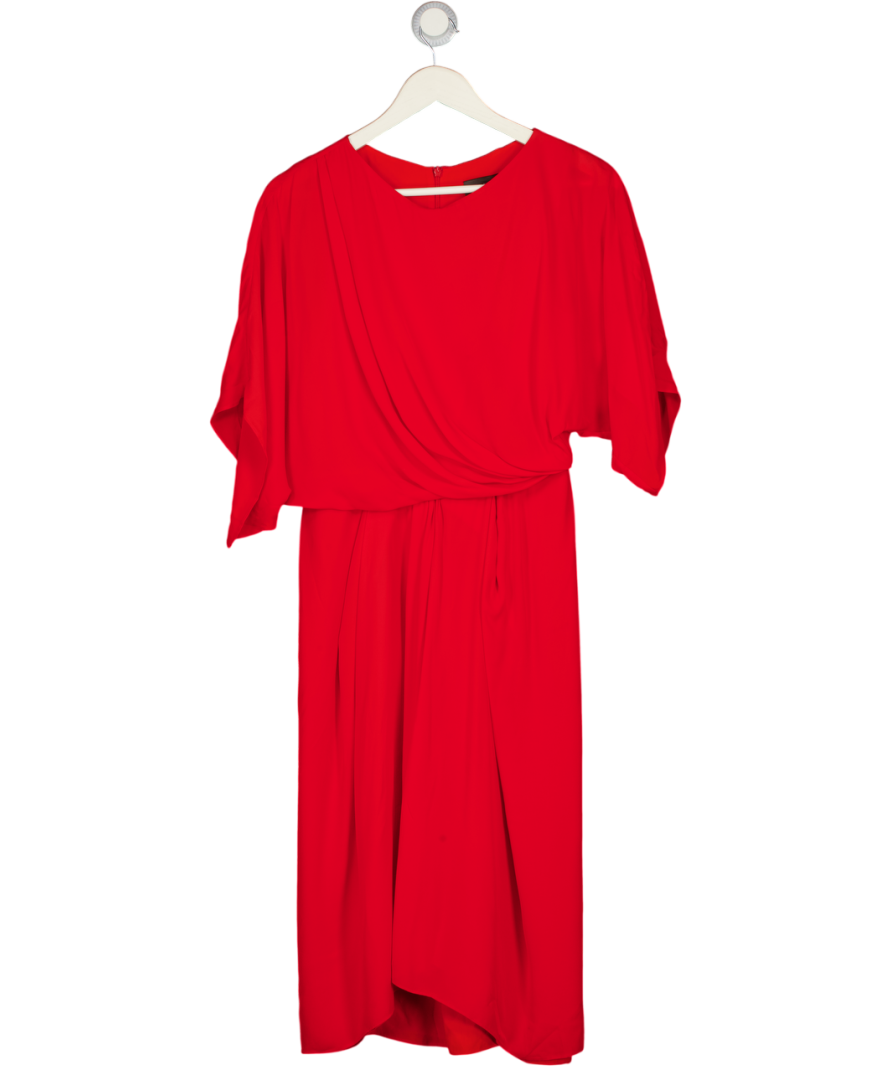 MAX MARA Red Silk Midi Dress UK 10