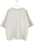IETS FRANS Grey Embroidered Logo Heavy Weight  T-shirt UK L