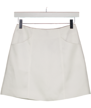 Six Stories White Elle Satin Mini Skirt With Pockets UK 6