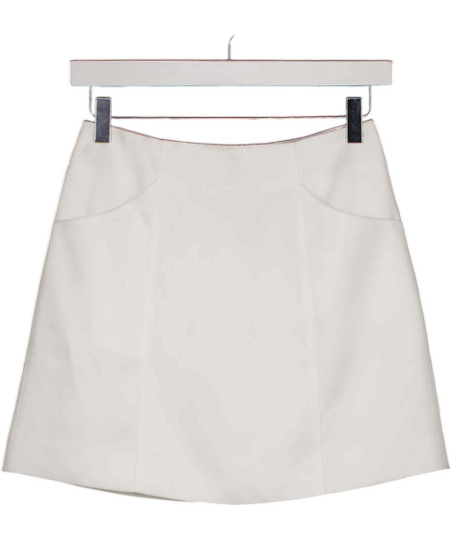 Six Stories White Elle Satin Mini Skirt With Pockets UK 6