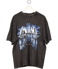 Loiter Grey Love Is War Graphic T-shirt UK L