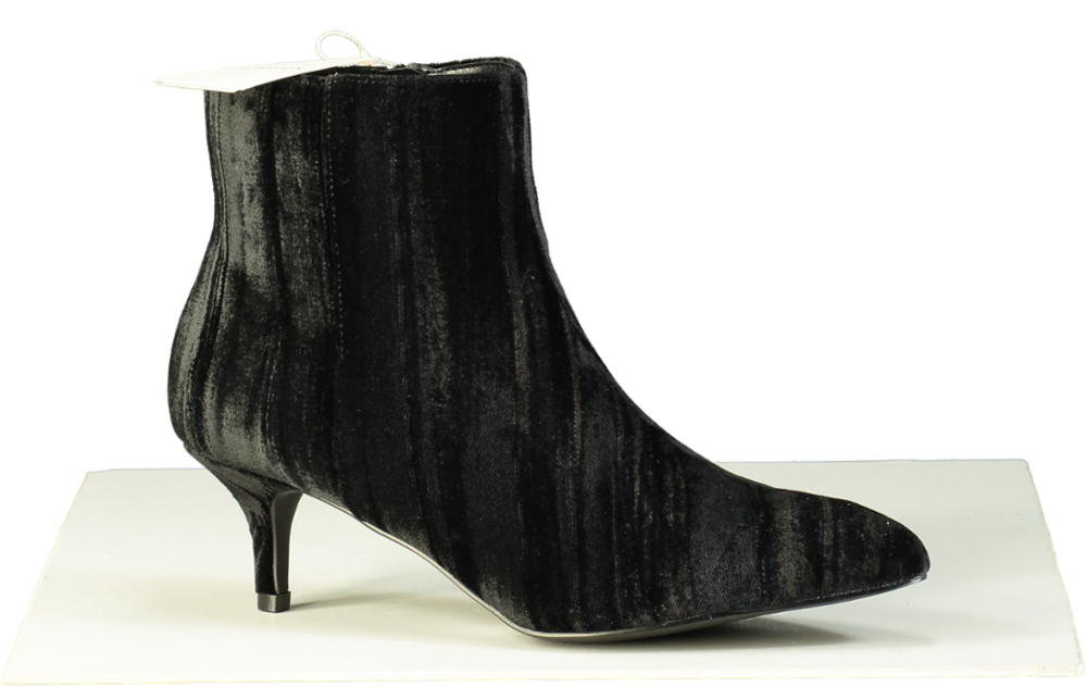 Monsoon Black Mila Velvet Kitten Heel Boots UK 7 EU 40 👠