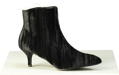 Monsoon Black Mila Velvet Kitten Heel Boots UK 7 EU 40 👠