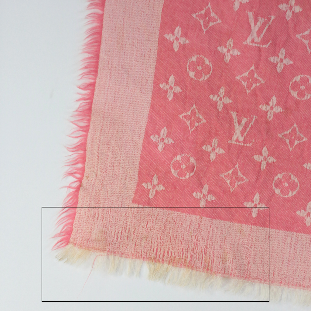 Louis Vuitton Coral Pink Iconic LV Monogram Silk/wool Blend Scarf