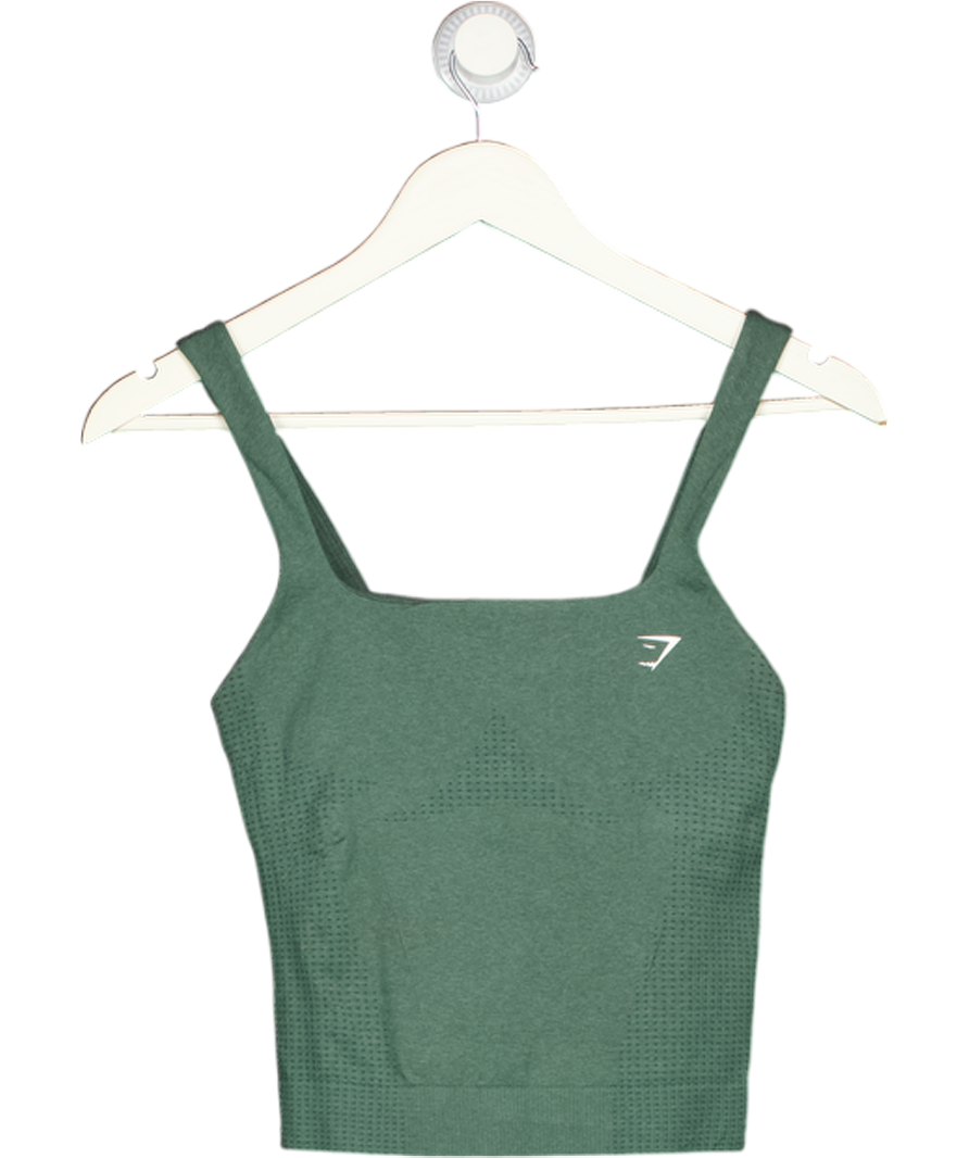 GYMSHARK Green Seamless Vest Top UK S