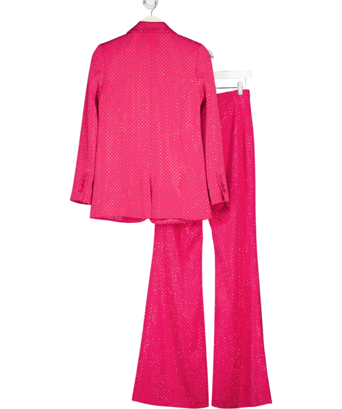 Nadine Merabi 3-piece Hot Pink Kira Embellished Top, Trousers And Bralette Top UK S