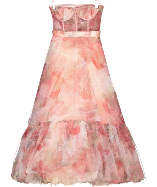 Leo Lin Pink Rae Bustier Midi Dress UK 6