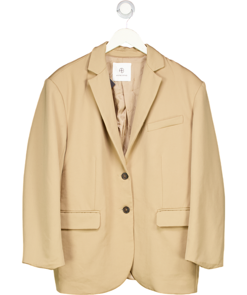 ANINE BING Camel Beige 100% Wool Blazer UK M