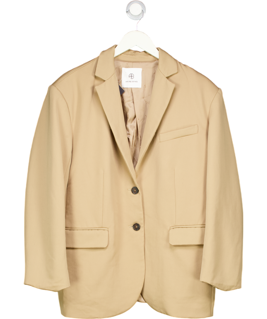 ANINE BING Camel Beige 100% Wool Blazer UK M