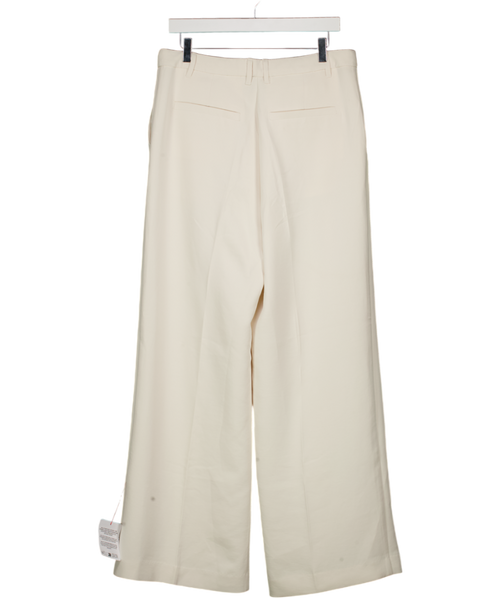 ASOS Cream Pleat Detail Wide Leg Crepe Trouser UK 10