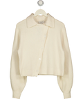 & OTHER STORIES Cream Boxy Asymmetric Rib Knit Cardigan UK S