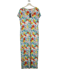 M&S White Collection Tropical Floral V-neck Midi Dress UK 18
