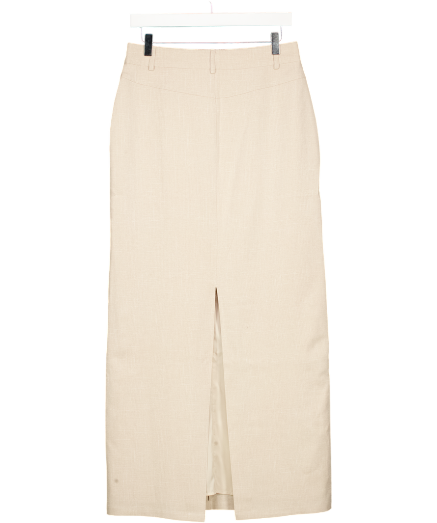 4th & Reckless Natural Beige Linen Look Pencil Skirt. UK 12