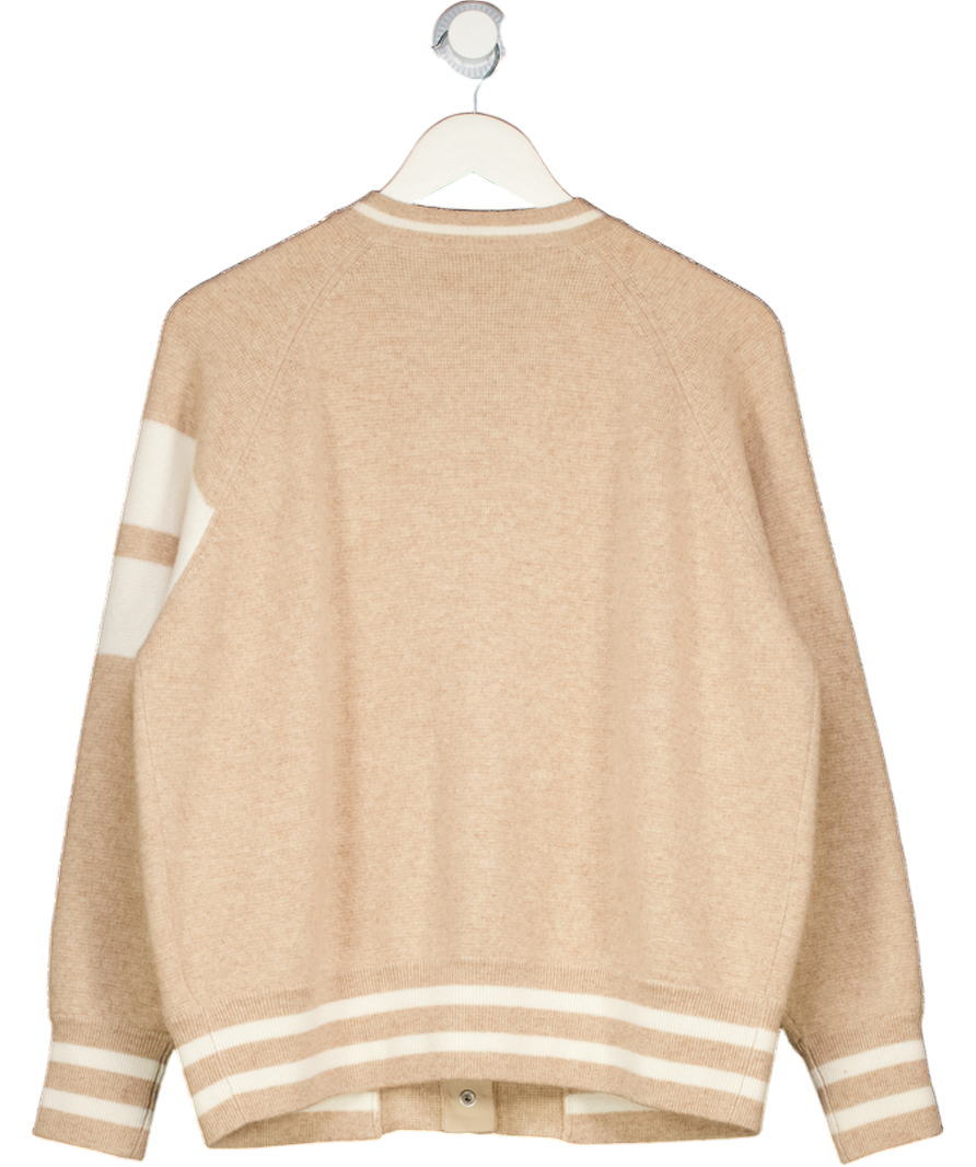 Zoe Jordan Beige Cashmere Wool Edison Bomber Jacket UK S