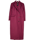 Karen Millen Purple Italian Wool Blend Tailored Fitted Maxi Coat UK 10