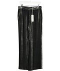 THE WHITE COMPANY Charcoal Grey Silk Velvet Fluid Wide Leg Trouser UK 10