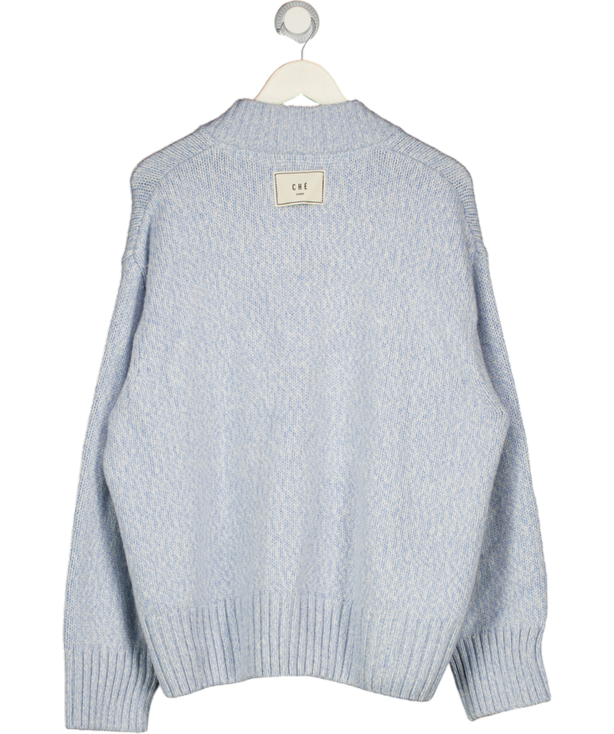 CHE STUDIOS Blue Angelo Heavy Knit Cardigan UK M