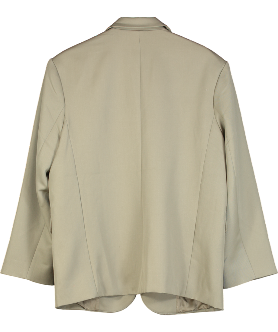 Anine Bing Quinn Oversized Fine Wool Blazer In Green UK L