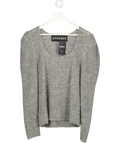 Uterque Grey Alpaca Blend Puff Sleeve Jumper UK M