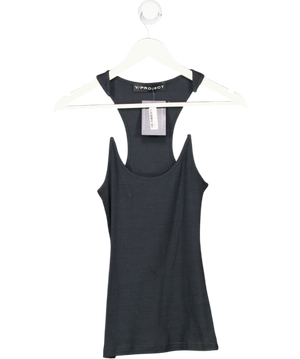 Y/Project Black Invisible Strap Tank Top UK XS