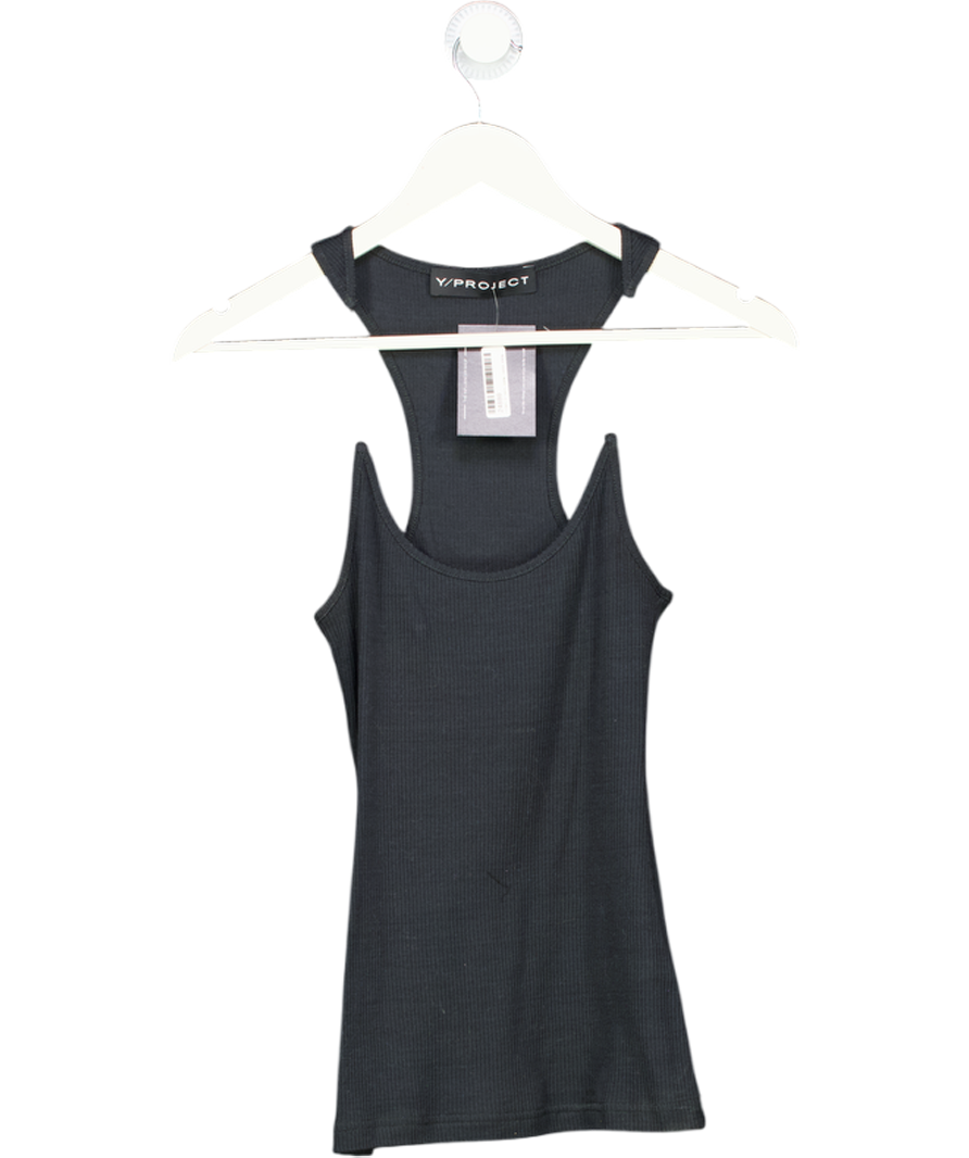 Y/Project Black Invisible Strap Tank Top UK XS