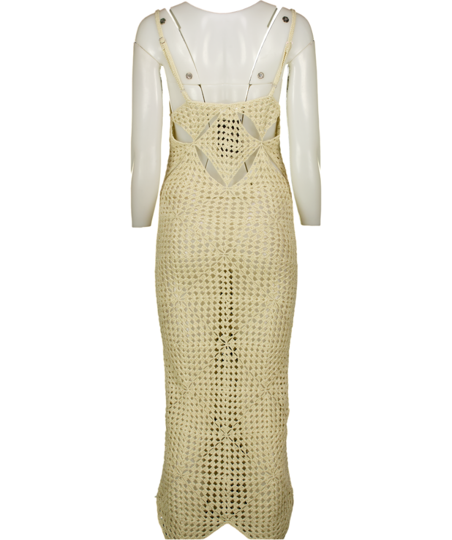 LPA REVOLVE Odella Crochet Beach Dress In Neutral Beige UK XS