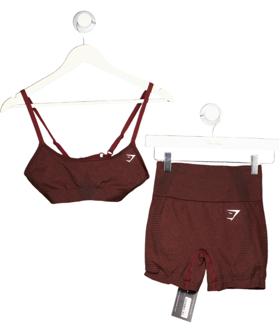 gymshark Red Adapt Fleck X Whitney Seamless Shorts And Top UK XS