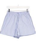 LOUNGE UNDERWEAR Blue Stripe Cotton Shorts UK S